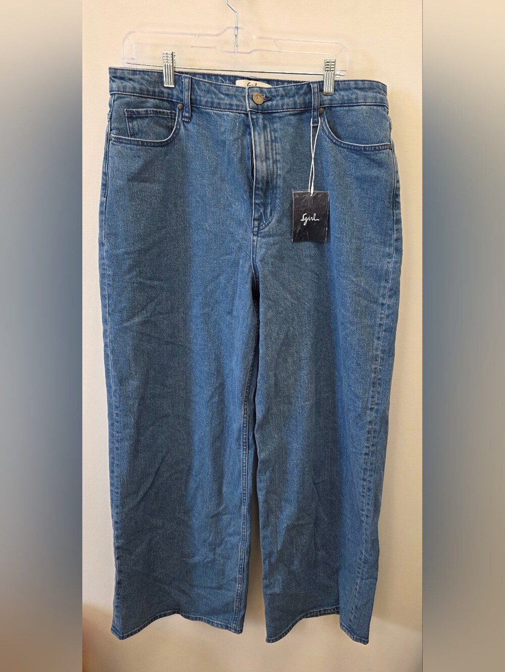Sgirl Women’s Size 12/M Wide Leg Jeans Medium Wash Stretch Denim NWT